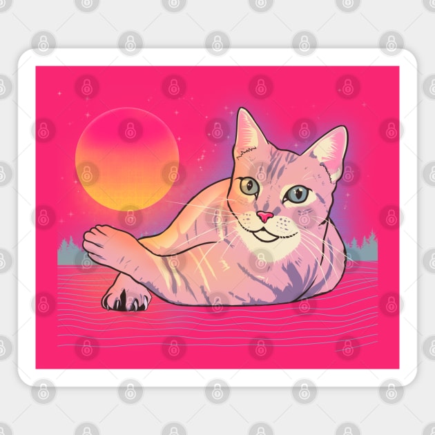 Vaporwave cat Magnet by Mimie20